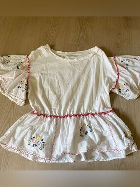 Anthropologie embroidered blouse top